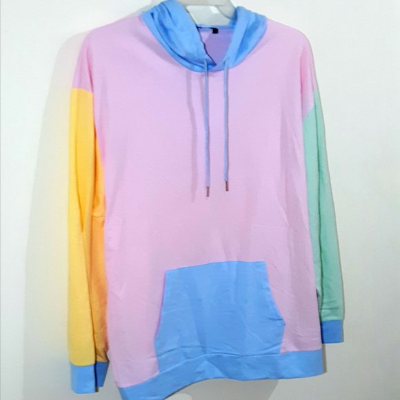 pastel colour block hoodie